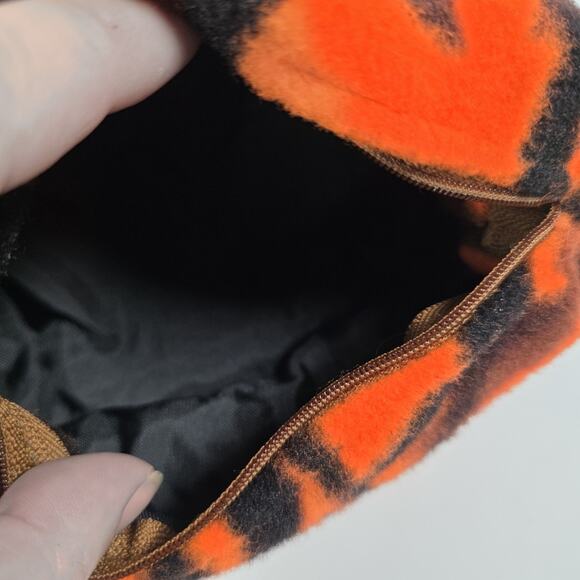 Set of Vintage 90s Orange Camo Fleece Small Organizer Belt Bags 8x4" Hunting - Picture 7 of 11